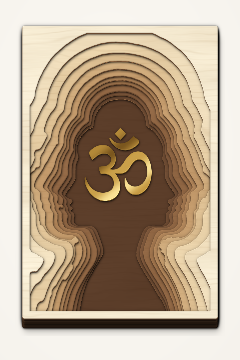 Om Twin Faces 12 Layer Recessed Wood Wall Art Laser Cut File | DXF SVG ...